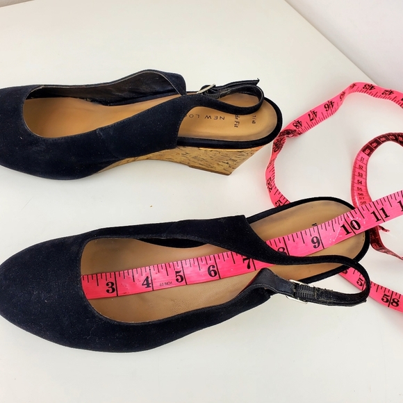NEW look wide feet wedge sandals size 9 black shoes suede - Picture 15 of 16